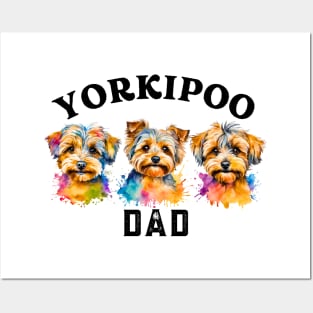 Yorkipoo Dad Watercolor Posters and Art